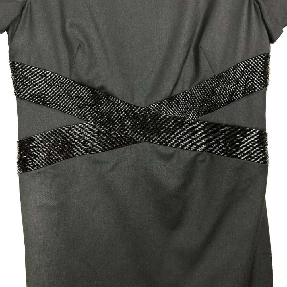 Ann Klein Black Sequioned Stretch Business‎ Dress 4